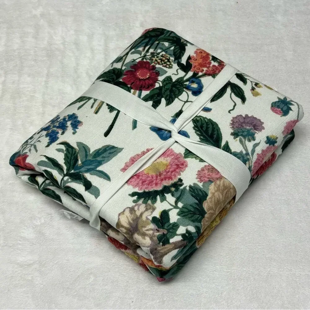 Pottery Barn Margeaux Oversized Embroidered Cotton Table Throw Cloth 50 x 70 NEW
